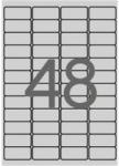 APLI Etikett 45, 7x21, 2mm, 960 etikett/csomag, poliészter, időjárásálló, kerekített sarkú, ezüst, APLI (10066)