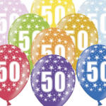 PartyDeco Lufi, nagy csomag, évszámos (50), metál, 50 db/cs/vegyes színekben