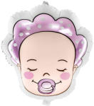 PartyDeco S. r. o Baby girl fej, fólia lufi, 45 cm