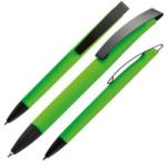  Golyóstoll Brescia műanyag zöld test, fekete acél klipsz