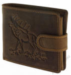 GreenDeed Erős nyers marhabőrből készült pénztárca szarvas nyomással Green Deed (ASZ 1021/T)