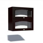 Spectral Mobila Corp superior vitrina 80 cu 2 usi orizontale Zebra MDF mustata wenge