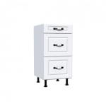 Spectral Mobila Corp inferior 40 cu 3 sertare metalice greutate Zebra MDF alb
