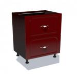 1 Corp inferior 80 cu 2 sertare metalice pentru greutate Zebra MDF tulip rosu