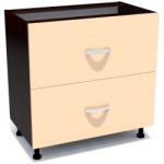 Spectral Mobila Corp inferior 80 cu 2 sertare metalice greutate Zebra cappuccino