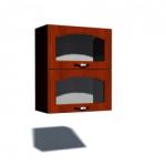 Spectral Mobila Corp superior vitrina 60 cu 2 usi orizontale Zebra MDF mustata cedru