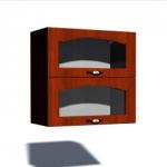 Spectral Mobila Corp superior vitrina 80 cu 2 usi orizontale Zebra MDF mustata cedru