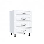 1 Corp inferior 60 cu 4 sertare Zebra MDF alb drept