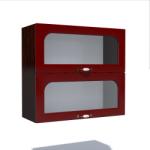 Spectral Mobila Corp superior vitrina 80 cu 2 usi orizontale Zebra MDF tulip rosu