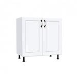 Spectral Mobila Corp inferior cu 2 usi 80 cm Zebra, Alba/MDF Alb Mat, fara blat 80 x 82 x 50