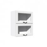 Spectral Mobila Corp superior vitrina 60 cu 2 usi orizontale Zebra MDF alb drept
