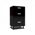 Spectral Mobila Corp inferior 50 cu 3 sertare metalice pentru greutate Zebra negru