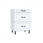 Spectral Mobila Corp inferior 60 cu 3 sertare metalice pentru greutate Zebra MDF alb