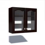 1 Corp superior vitrina 80 cu 2 usi Zebra MDF mustata wenge
