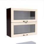 Spectral Mobila Corp superior vitrina 80 cu 2 usi orizontale Zebra MDF vanilie simplu