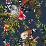 Dutch Wallcoverings Tapet model lemur, albastru petrol 12403 (426213)