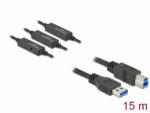 Delock Cablu USB 3.2 Gen 1-A la USB-B activ T-T 15m Negru, Delock 85381 (85381)