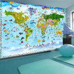 Artgeist Fotótapéta - World Map: Blue Continents - terkep-center - 10 580 Ft