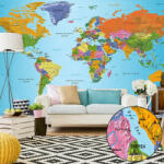Artgeist XXL Fotótapéta térkép - World Map: Colourful Geography II Világtérkép 500x280