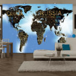 Artgeist Fotótapéta térkép - World Map - Blue Inspiration Világtérkép 100x70