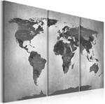 Artgeist Kép - Map on Concrete (3 Parts) - terkep-center - 32 400 Ft