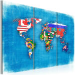 Artgeist Kép - Flags of the World - triptych - terkep-center - 26 730 Ft