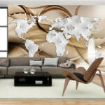Artgeist Fotótapéta térkép - World Map - White & Diamonds Világtérkép 150x105