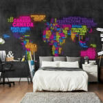 Artgeist Fotótapéta térkép - map, Italian - colors Világtérkép 250x193