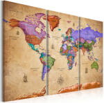 Artgeist Kép - Colourful Travels (3 Parts) - terkep-center - 26 730 Ft