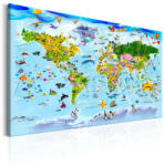 Artgeist Kép - Children's Map: Colourful Travels 60x40