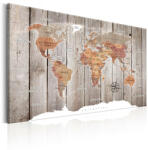 Artgeist Kép - World Map: Wooden Stories - terkep-center - 32 000 Ft