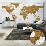 Artgeist XXL Fotótapéta térkép - World Map: White Oceans II Világtérkép 500x280