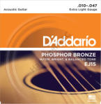 D'ADDARIO EJ15 akusztikus gitár húrkészlet 10-47 phosphor-bronze, extra lite