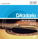 D'ADDARIO EZ910 akusztikus gitár húrkészlet 85/15, húrkészlet 11-52 great american bronze, extra lite, lite