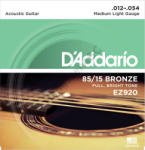 D'ADDARIO EZ920 akusztikus gitár húrkészlet 85/15, húrkészlet 12-52 great american bronze, medium lite