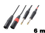 PD CONNEX CX64-6 sztereo jelkábel (2x XLR papa - 2×6, 3 mm Jack) - (6 m)