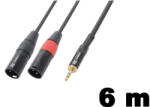 PD CONNEX CX70-6 sztereo jelkábel (3, 5 mm Jack - 2x XLR papa) - (6 m)