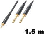 PD CONNEX CX86-1, 5 sztereo jelkábel (3, 5 mm Jack - 2×6, 3 mm Jack) - (1, 5 m)