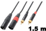 PD CONNEX CX66-1, 5 sztereo jelkábel (2x XLR papa - 2x RCA) - (1, 5 m)