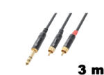 PD CONNEX CX84-3 sztereo jelkábel (6, 3 mm Jack - 2x RCA) - (3 m)