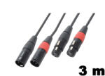 PD CONNEX CX60-3 sztereo jelkábel (2x XLR mama - 2x XLR papa) - (3 m)