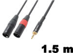 PD CONNEX CX70-1, 5 sztereo jelkábel (3, 5 mm Jack - 2x XLR papa) - (1, 5 m)