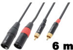 PD CONNEX CX66-6 sztereo jelkábel (2x XLR papa - 2x RCA) - (6 m)