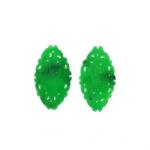  Pandantiv Jad Alb Colorat Sculptat - 43-44 x 26-25 x 2 mm - 1 Pereche