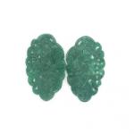  Pandantiv Jad Alb Colorat Sculptat - 42 x 24 x 1, 5 mm - 1 Buc