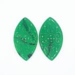  Pandantiv Jad Alb Colorat Sculptat Oval - 44 x 24 x 1, 7 mm - 1 Buc