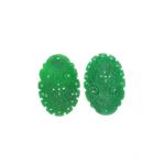  Pandantiv Jad Alb Colorat Sculptat Oval - 36 x 24 x 2 mm - 1 Buc