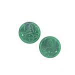  Pandantiv Jad Alb Colorat Sculptat Disc - 30 x 30 x2 mm - 1 Buc