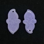  Pandantiv Jad Alb Colorat Sculptat - 26 x 13 x 3 mm - 1 Buc