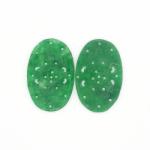  Pandantiv Jad Colorat Sculptat Oval - 39 x 24 x 1 mm - 1 Buc